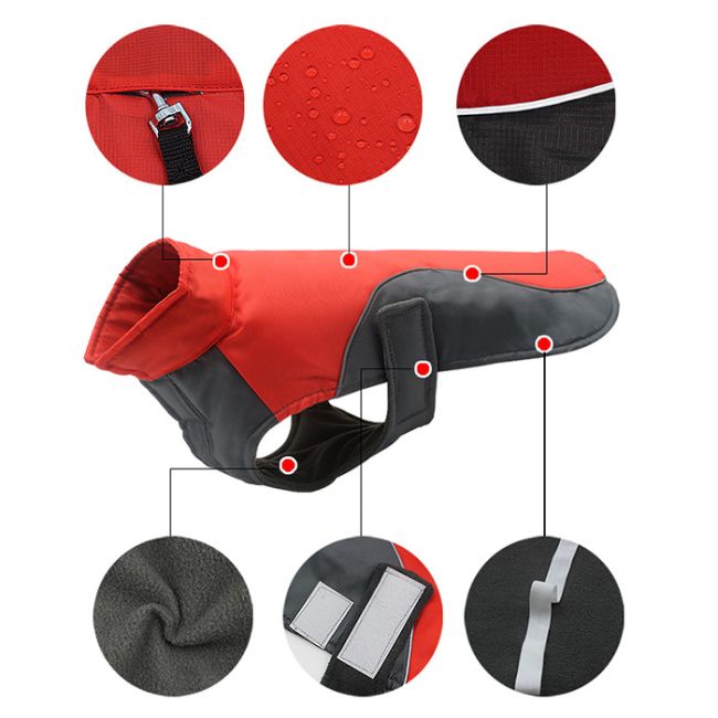 Pet Jacket Σκύλου Κόκκινο Medium 32cm