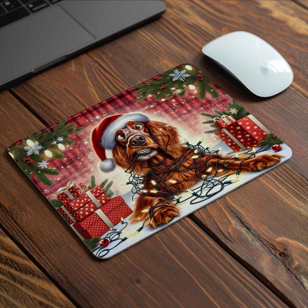 MOUSEPAD XMAS Irish Setter