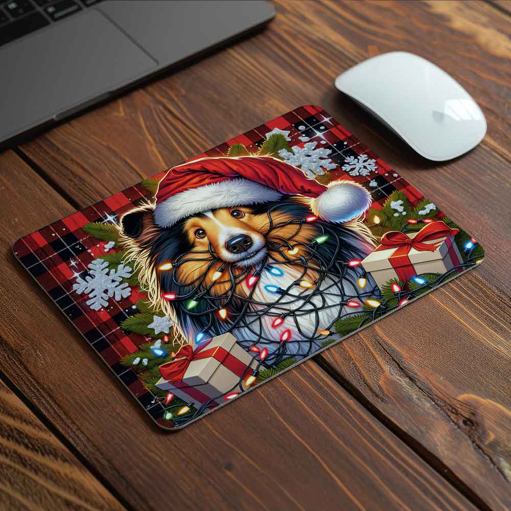 MOUSEPAD XMAS Shetland Sheepdog