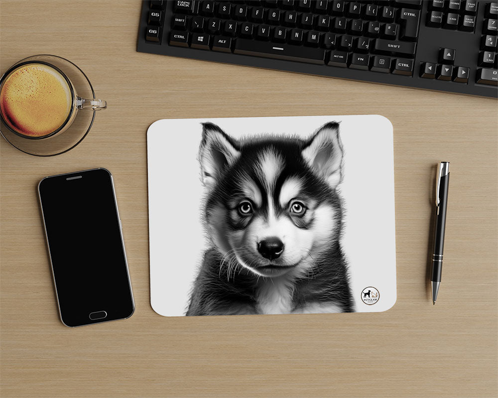 MOUSEPAD “Siberian Soul – Black & White Husky"