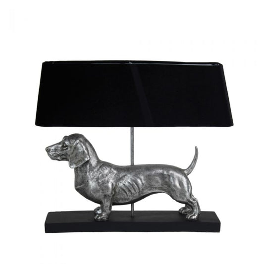 Αγαλματίδιο Σκύλου "Dachshund" με Μαύρο Λαμπατέρ - Φωτιστικό για Pet Lovers