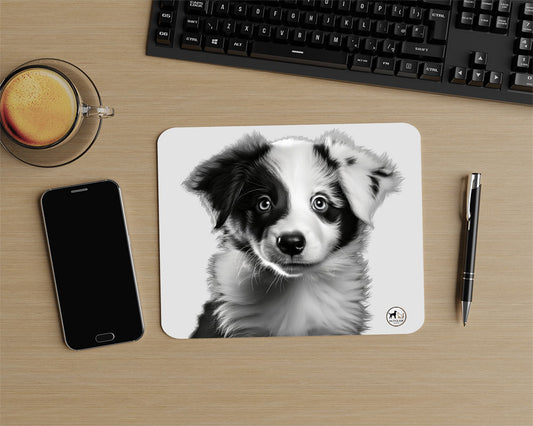 MOUSEPAD "Border Collie Focus – Art in Monochrome"