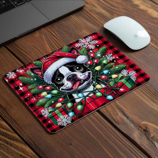MOUSEPAD XMAS Boston Terrier