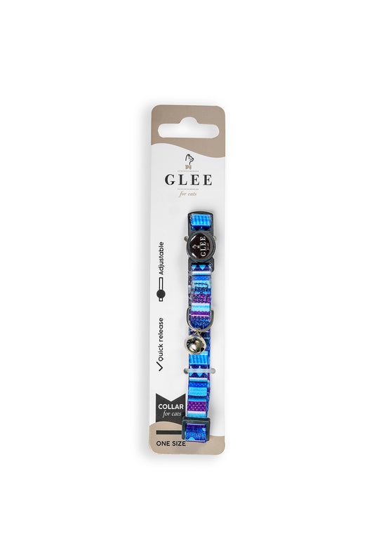 Glee Περιλαίμιο Ιμάντα με πλαστικό κούμπωμα & κουδουνάκι Multicolor Cyan