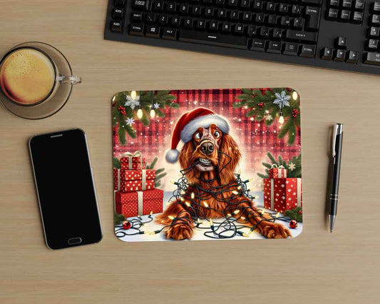 MOUSEPAD XMAS Irish Setter