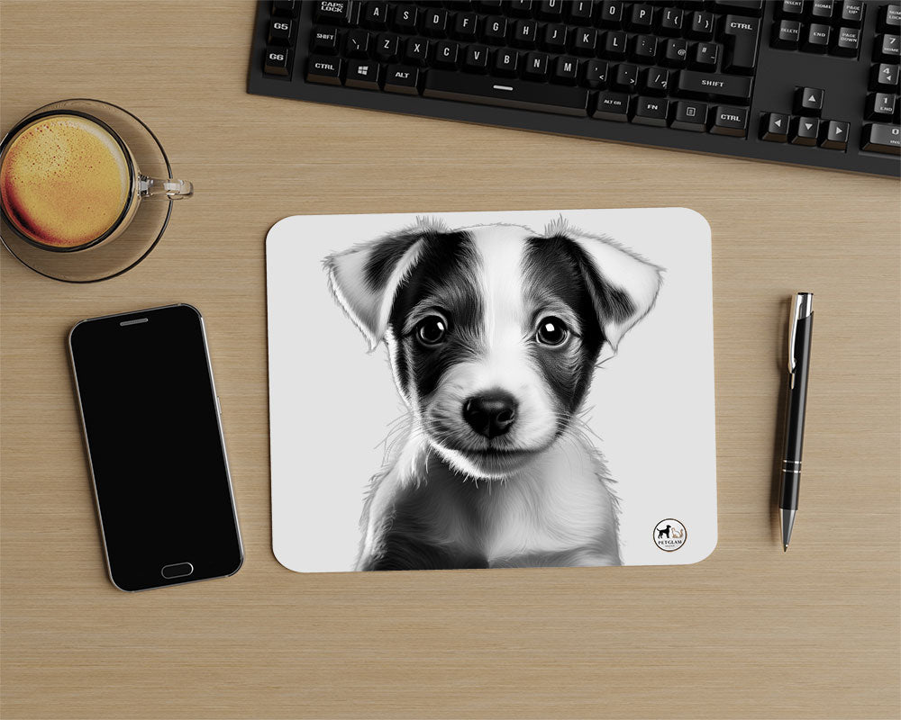 MOUSEPAD  "Jack Russell Energy – Black & White Spark"