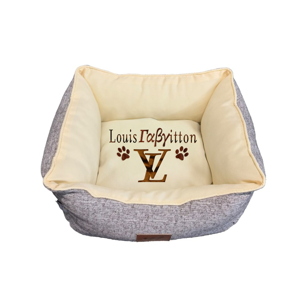 Πολυτελές Κρεβάτι Σενίλ με Ιβουάρ Ποπλίνα – Louis Γαβγitton