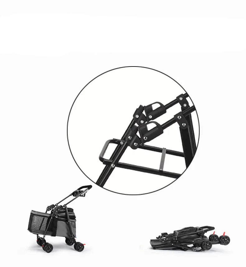 Αναδιπλούμενο Καρότσι Μεταφοράς Κατοικιδίων – Για Σκύλους & Γάτες | Ελαφρύ & Ανθεκτικό Pet Stroller