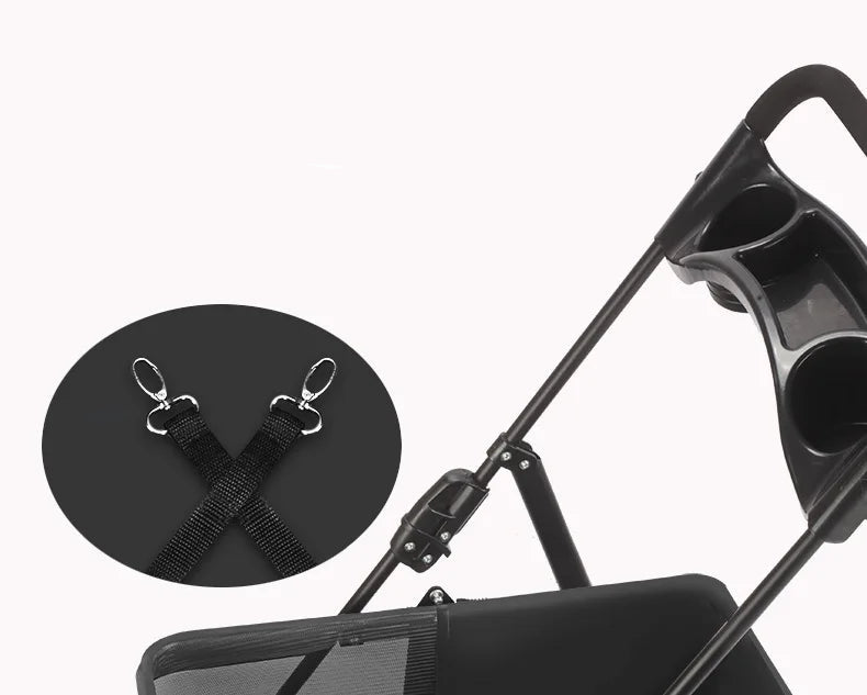 Αναδιπλούμενο Καρότσι Μεταφοράς Κατοικιδίων – Για Σκύλους & Γάτες | Ελαφρύ & Ανθεκτικό Pet Stroller