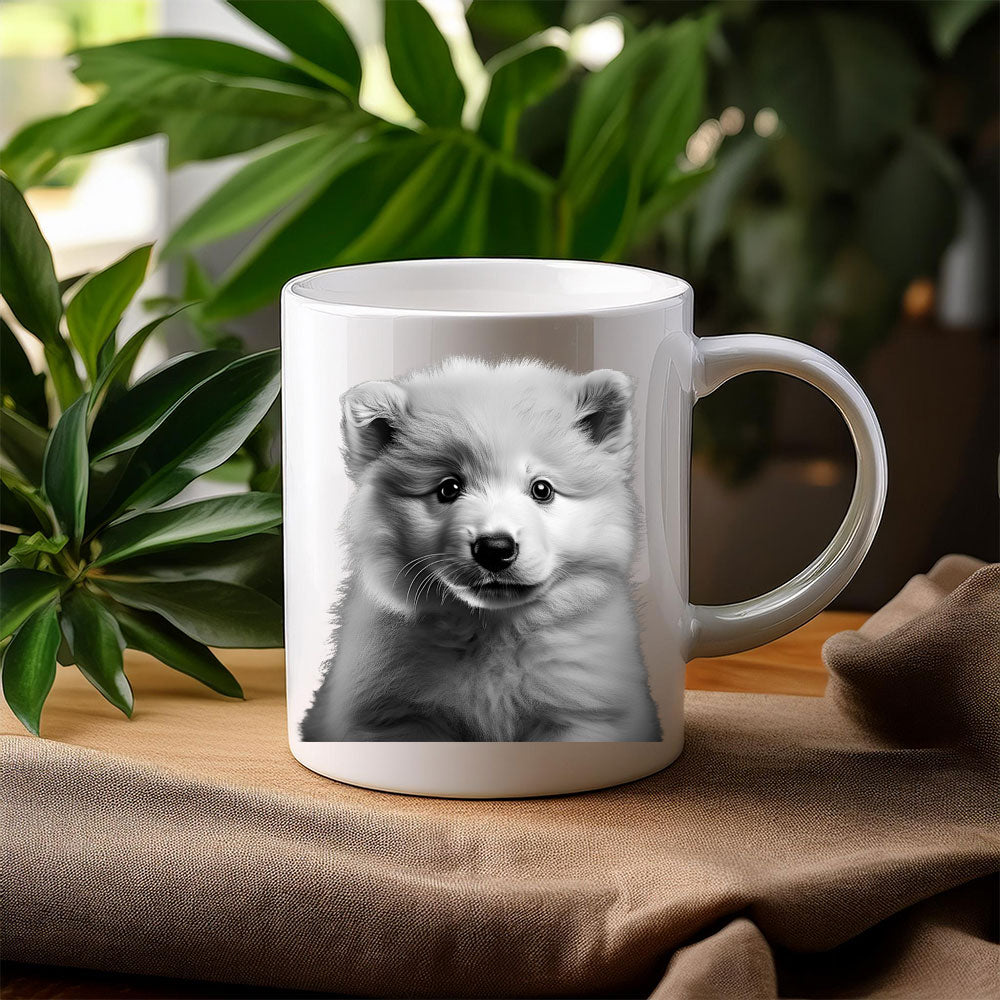 ΚΟΥΠΑ "Samoyed Smiles – Snow in Monochrome"