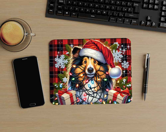 MOUSEPAD XMAS Shetland Sheepdog